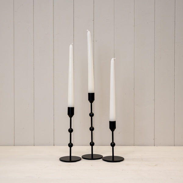 Medium Black Single Metal Candle Stick