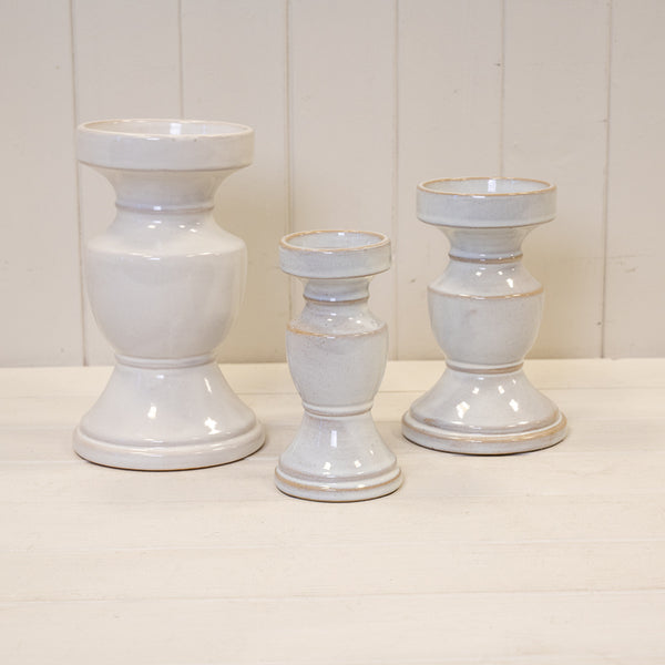 Natural Ceramic Candle Holder Small