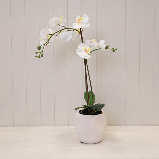 White Textured Stone Plant Pot 16cm x 16cm x 14.5cm