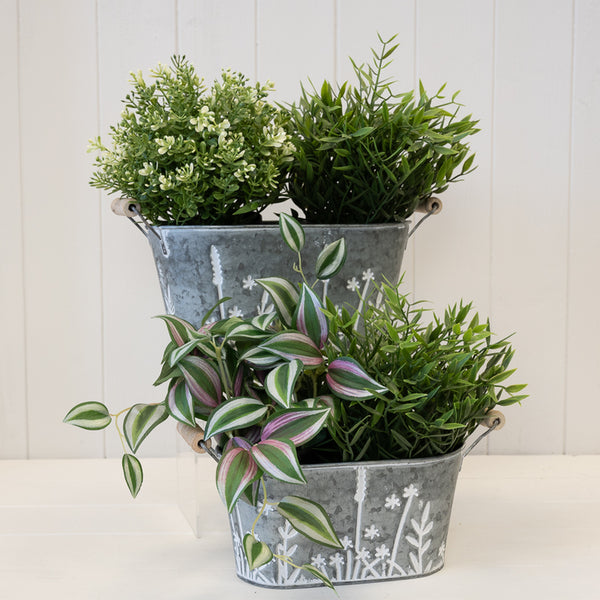 Set of Two Meadow Oval Planters