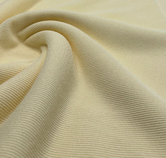 Pale Yellow Fine Rib Stretch Fabric