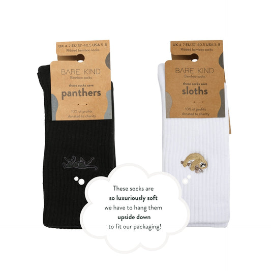 Black & White Ribbed 2 Pack Bamboo Sock Set