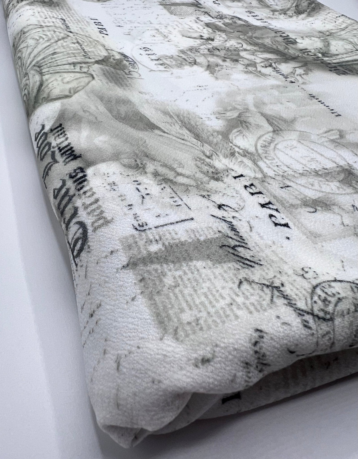Paris Print Lightweight Jersey Crepe Fabric 4 Way Stretch