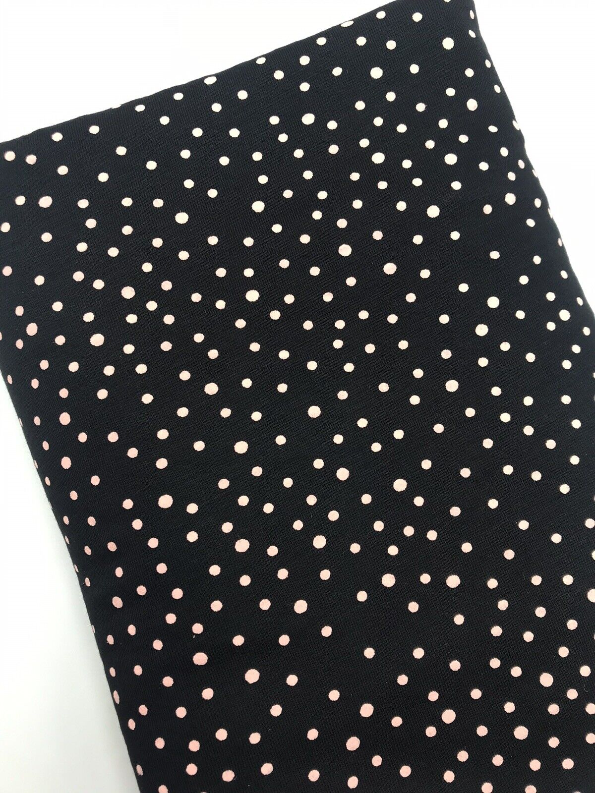 Peach Spotty Print Viscose Elastane Fabric