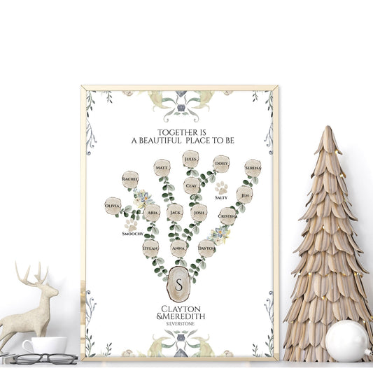 Family tree on the wall | Personalised wall art print