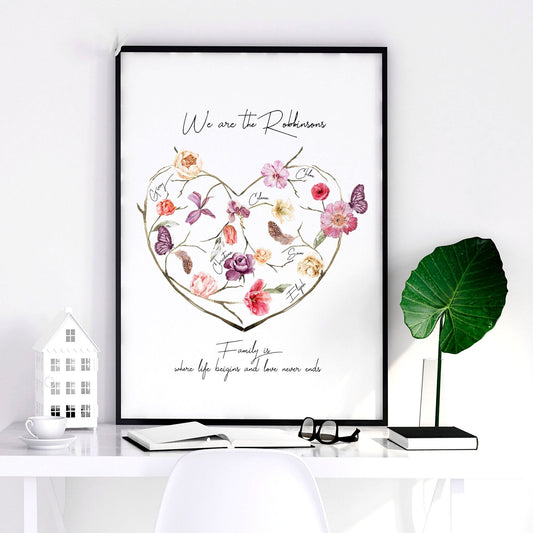 Family tree design wall art print