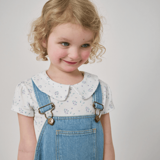 Peter Pan Short Sleeved T-Shirt - Purple Flower
