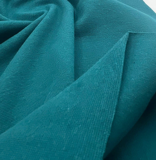 Petrol Green Jersey Cuffing Ribbing Fabric 270 GSM Cotton Knit 70cm Wide