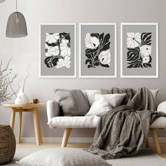 Pictures For Living Room | Set of 3 Botanical Wall art Prints