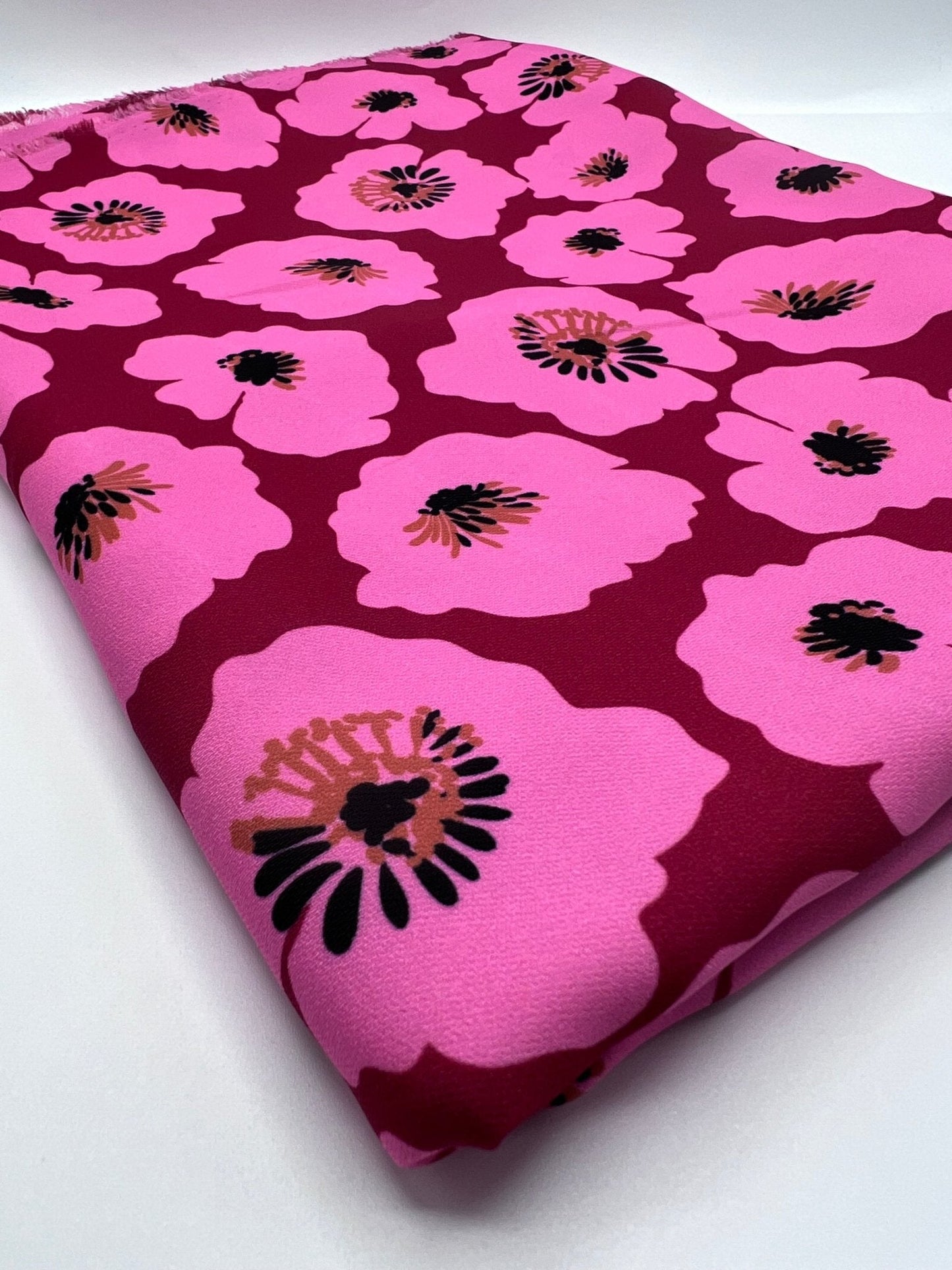 Pink Floral Non Stretch Woven Dress Craft Fabric