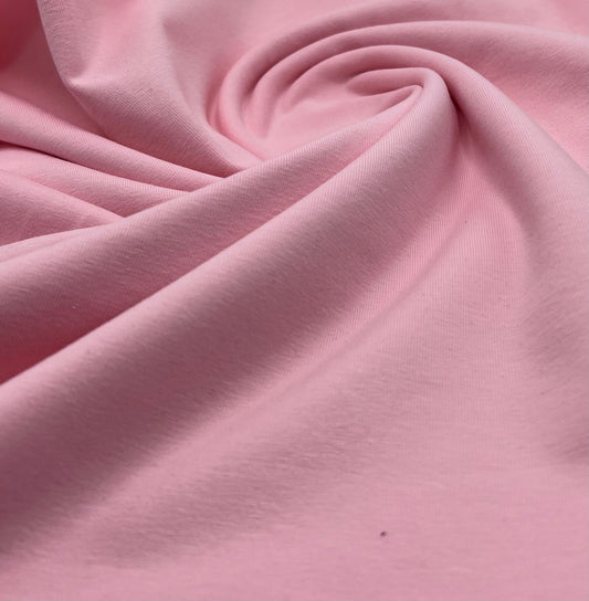 Baby Pink Cotton Stretch Jersey 240 GSM 92/8 Lycra 4 Way Stretch