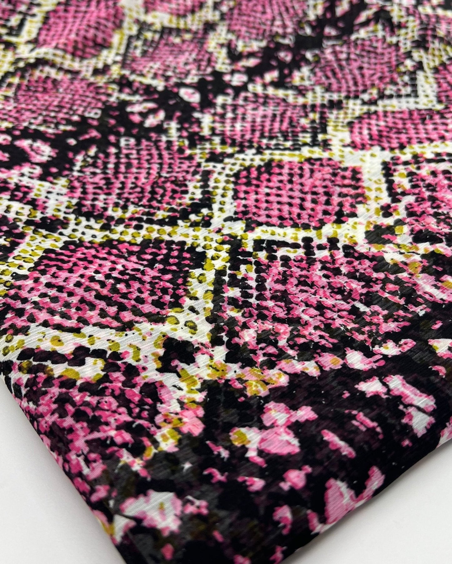 Pink Snake Printed Chiffon Dress Fabric