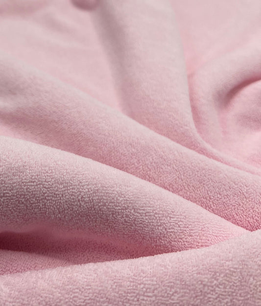 Pink Terry Towelling Polyester Stretch Dress Craft Fabric