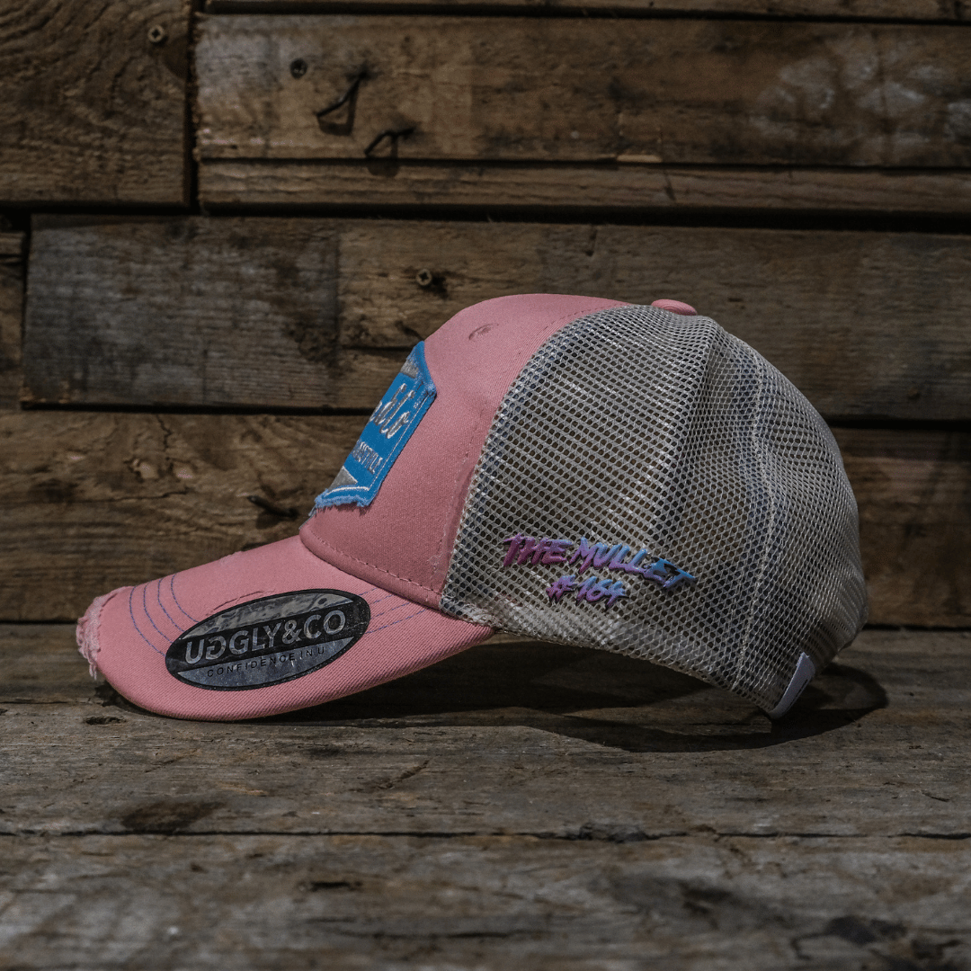 Pastel Pink & Blue Diamond Trucker Hat