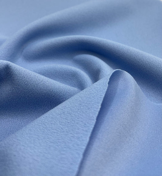 Plain Baby Blue Scuba Crepe Stretch Jersey Fabric 4 Way Stretch