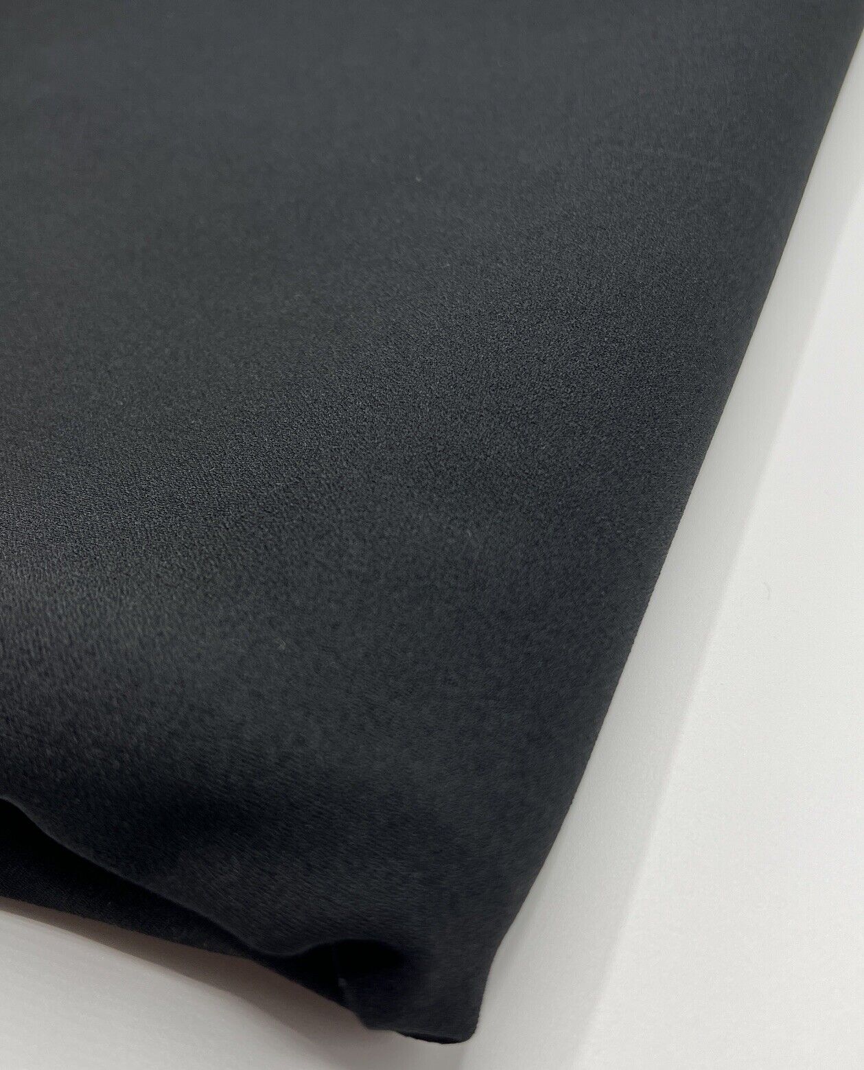 Plain Black Scuba Crepe Stretch Fabric 4 Way Stretch
