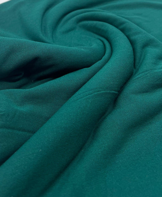 Plain Bottle Green Viscose Elastane Fabric 4 Way Stretch Jersey