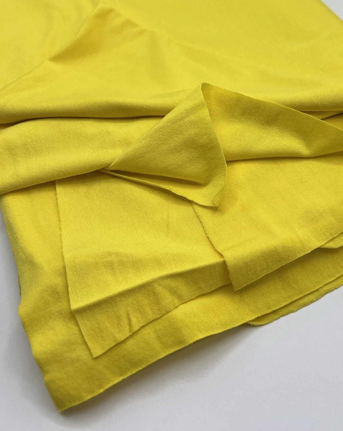 Plain Bright Yellow Viscose Elastane Fabric 4 Way Stretch Jersey