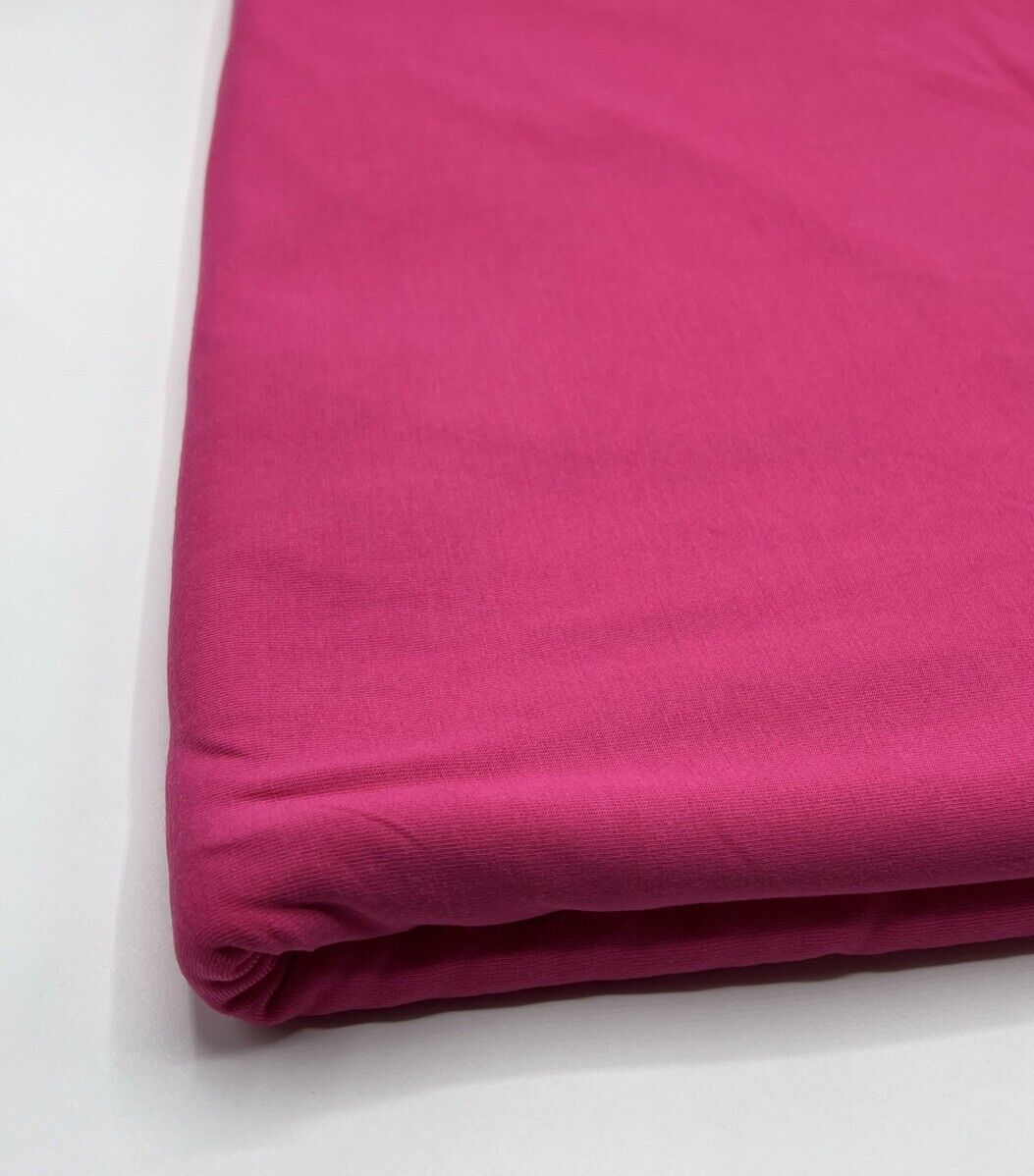 Plain Cerise Hot Pink Viscose Elastane Fabric 4 Way Stretch Jersey