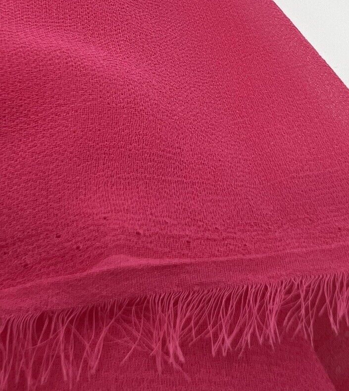 Plain Hot Pink Chiffon Sheer Dress Bridal Fabric