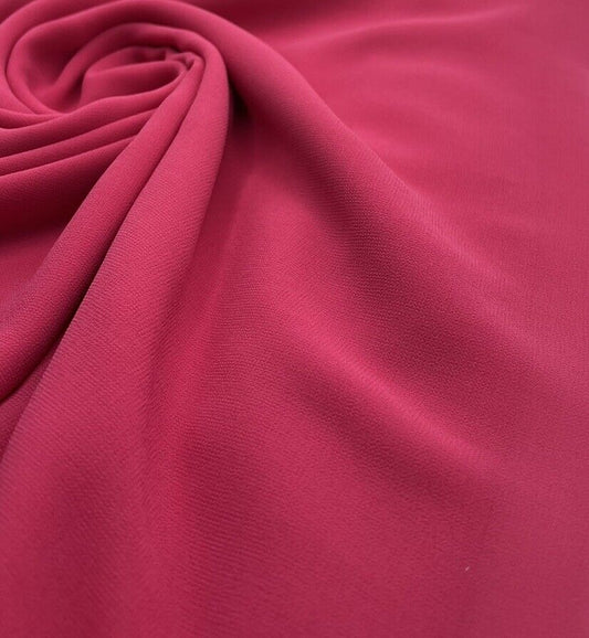 Plain Hot Pink Chiffon Sheer Dress Bridal Fabric