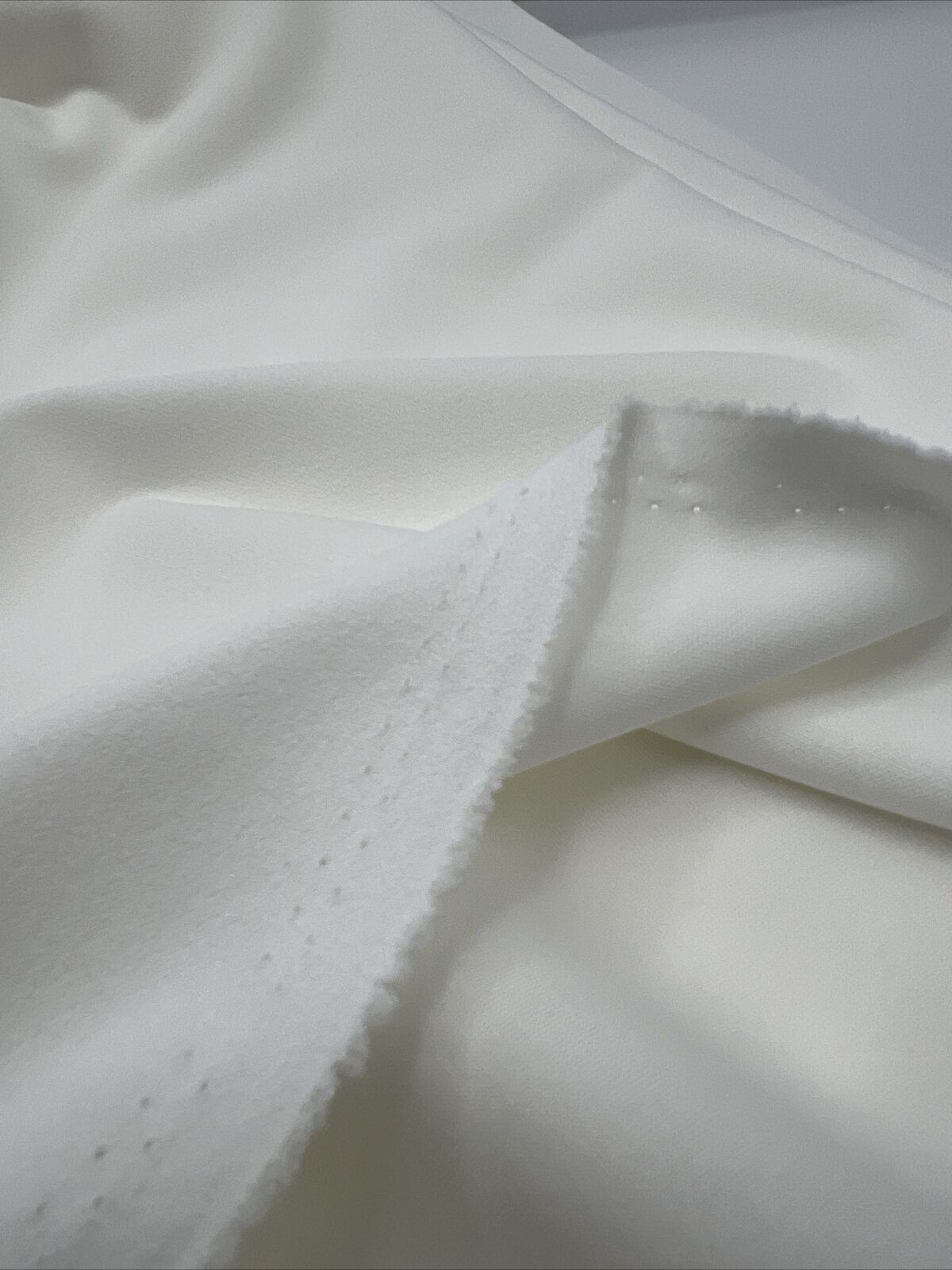 Plain Ivory Scuba Crepe Stretch Fabric 4 Way Stretch