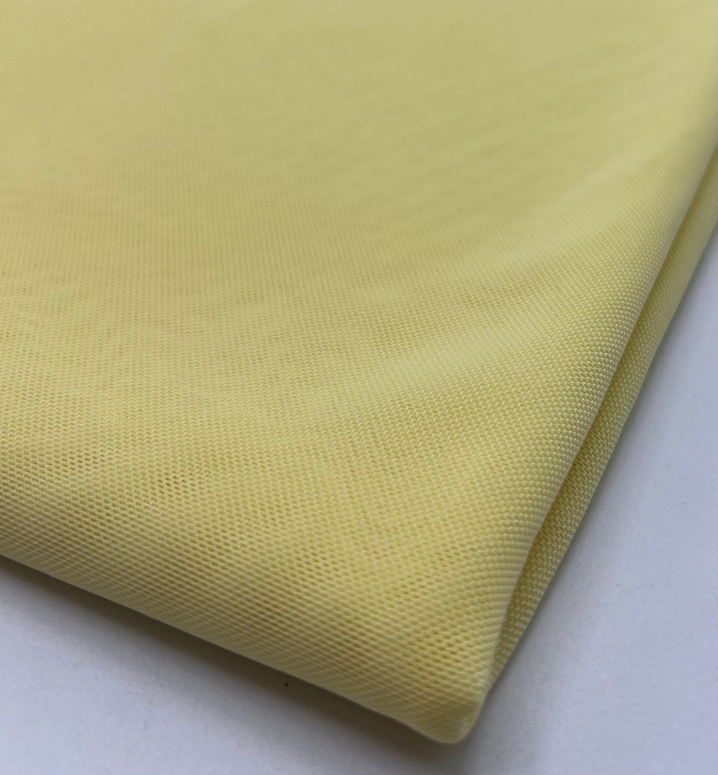 Plain Lemon Yellow Mesh Fabric Stretch