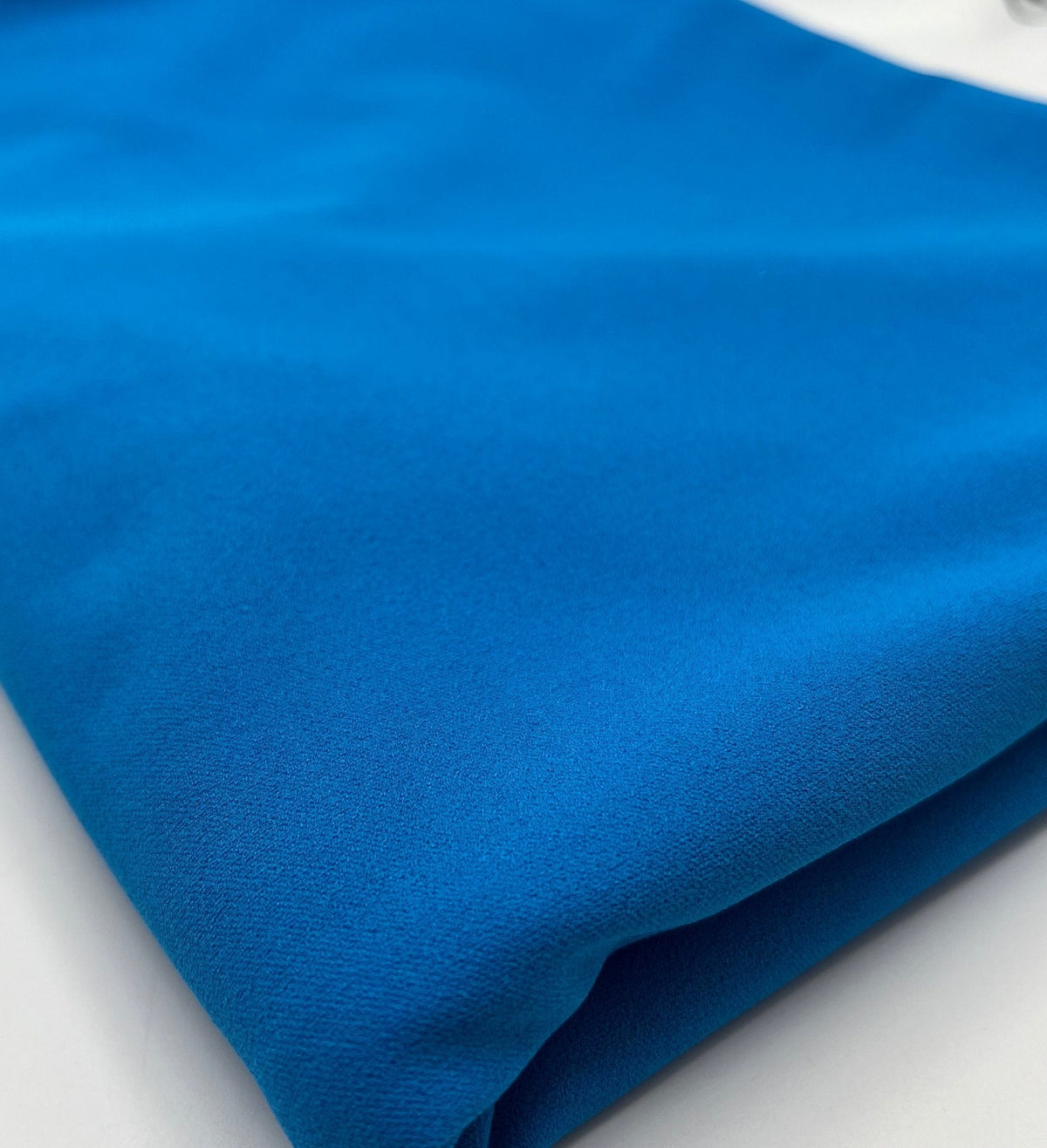 Plain Light Blue Scuba Crepe Stretch Jersey Fabric 4 Way Stretch