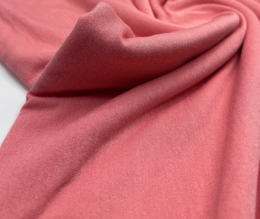 Plain Light Coral Viscose Elastane Fabric 4 Way Stretch Jersey