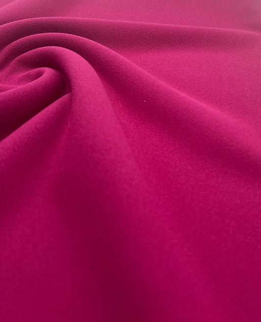 Plain Magenta Scuba Crepe Stretch Jersey Fabric 4 Way Stretch