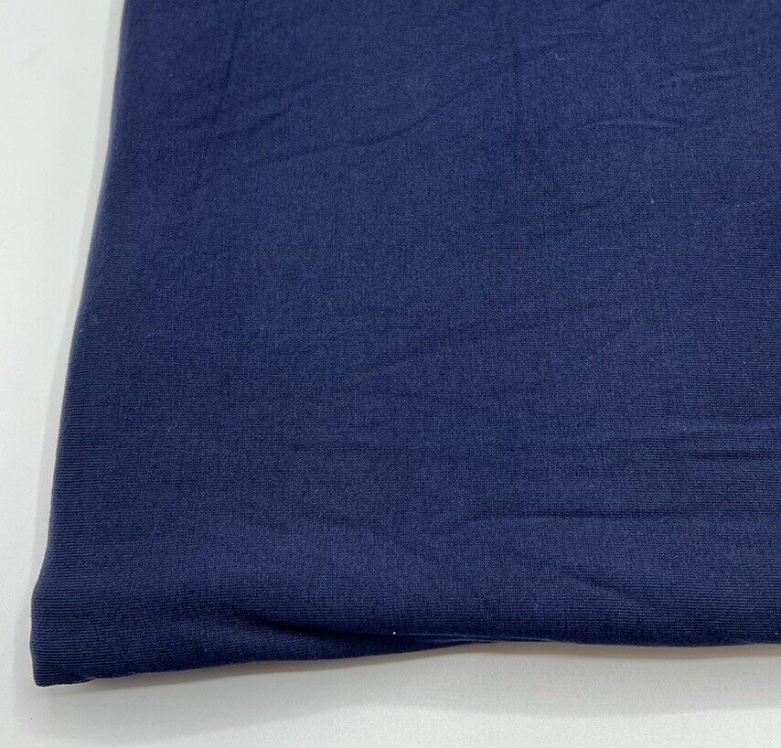 Plain Navy Viscose Elastane Fabric 4 Way Stretch Jersey