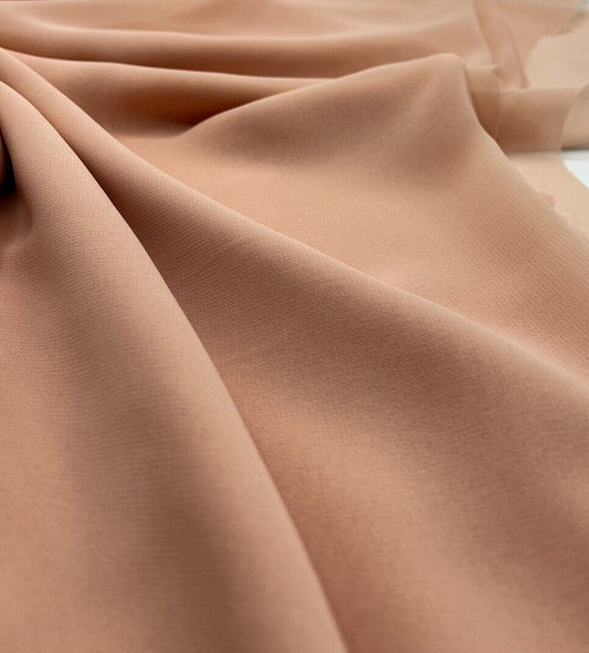 Plain Nude Chiffon Sheer Dress Bridal Fabric