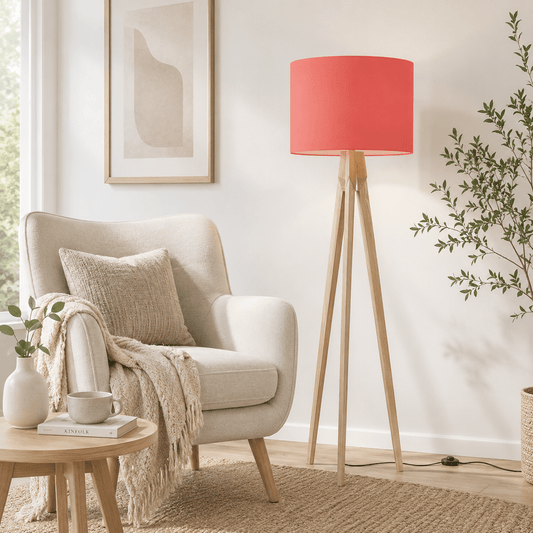 Plain Salmon Pink Lampshade, Ceiling or Table Lamp Shade