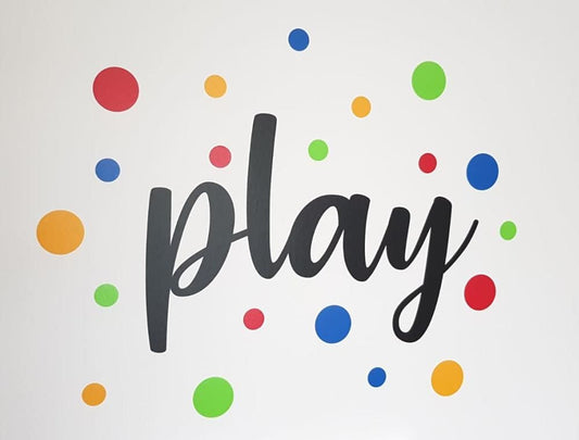 Play Wall Sticker with Colourful Polka Dots for Playroom