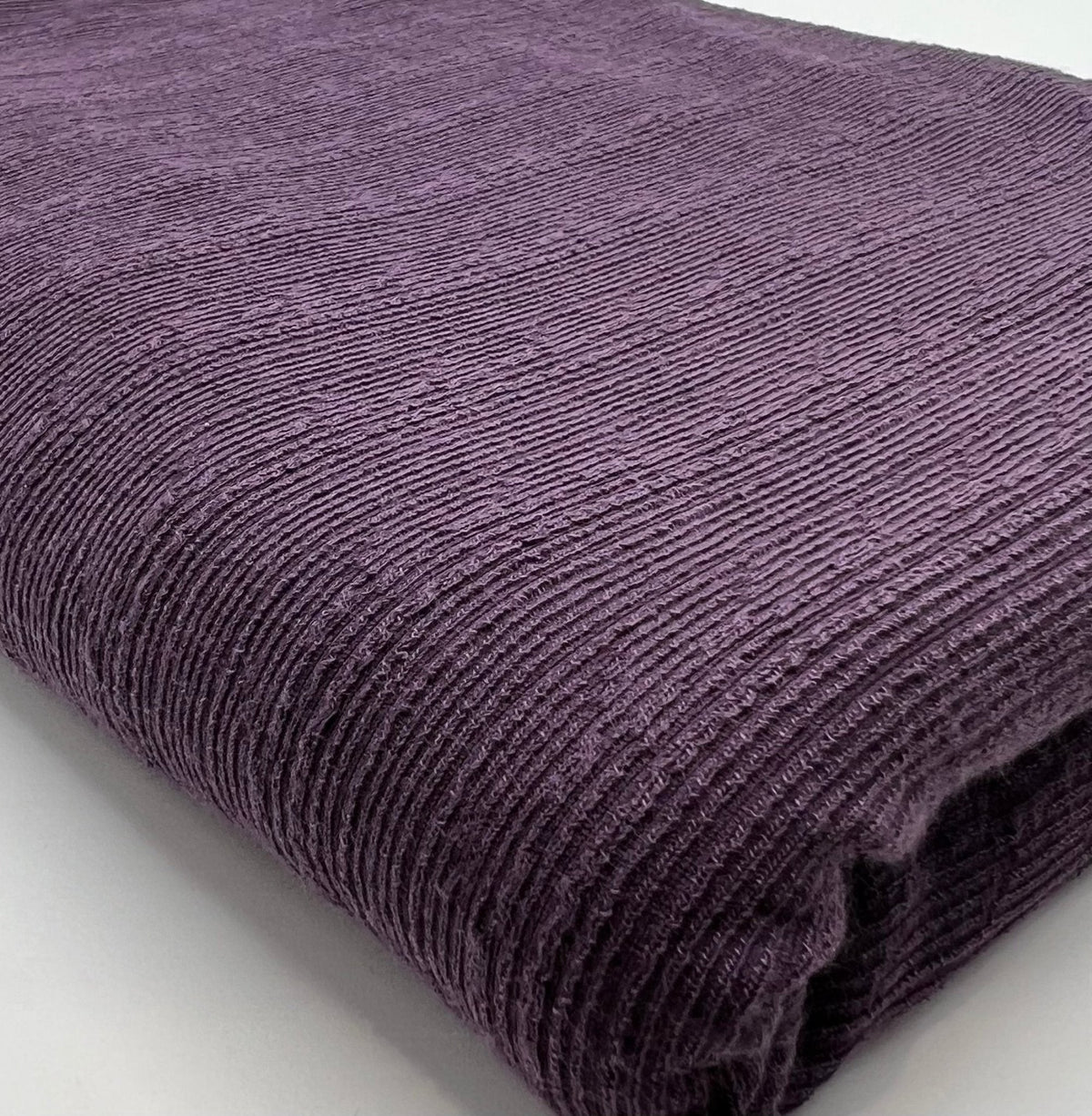 Plum Soft Striped Textured Stretch Fabric