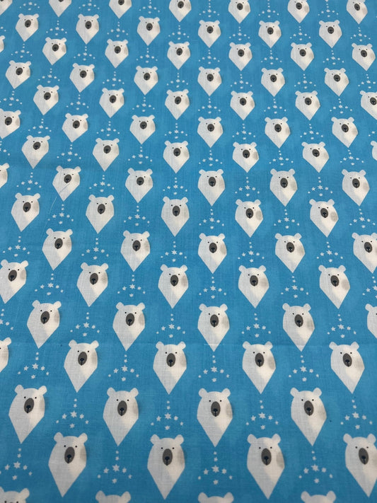 Polar Bear Printed Polycotton 90 GSM 80/20 44 Inch Non Stretch