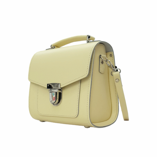 Handmade Leather Sugarcube Handbag - Primrose Yellow