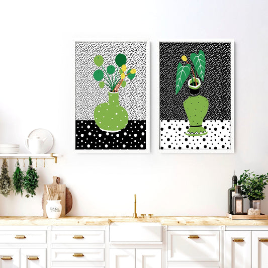 Art in the kitchen | set of 2 wall art poster prints