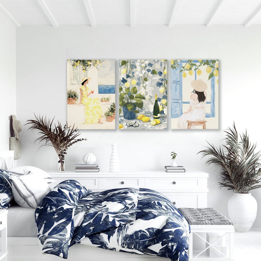 Prints of Lemons | Set of 3 Italian Lifestyle Wall art Prints