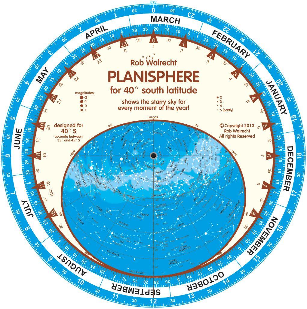 English Planisphere for 40° South
