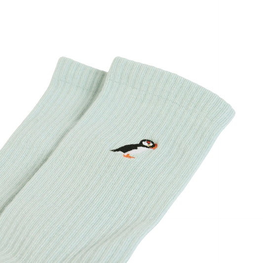Save the Puffin Ribbed Bamboo Socks