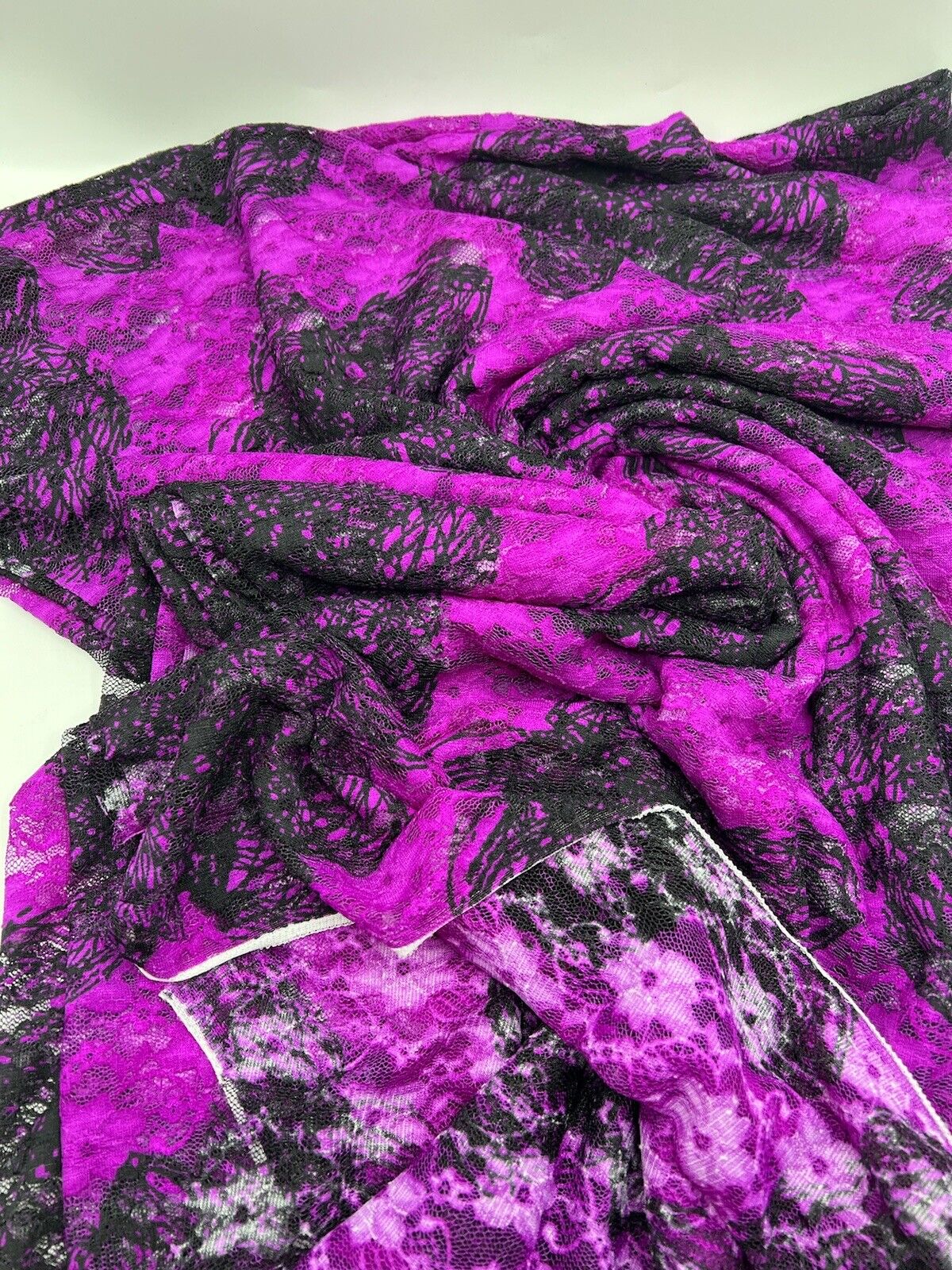 Purple Mix Floral Lace Fabric Stretch