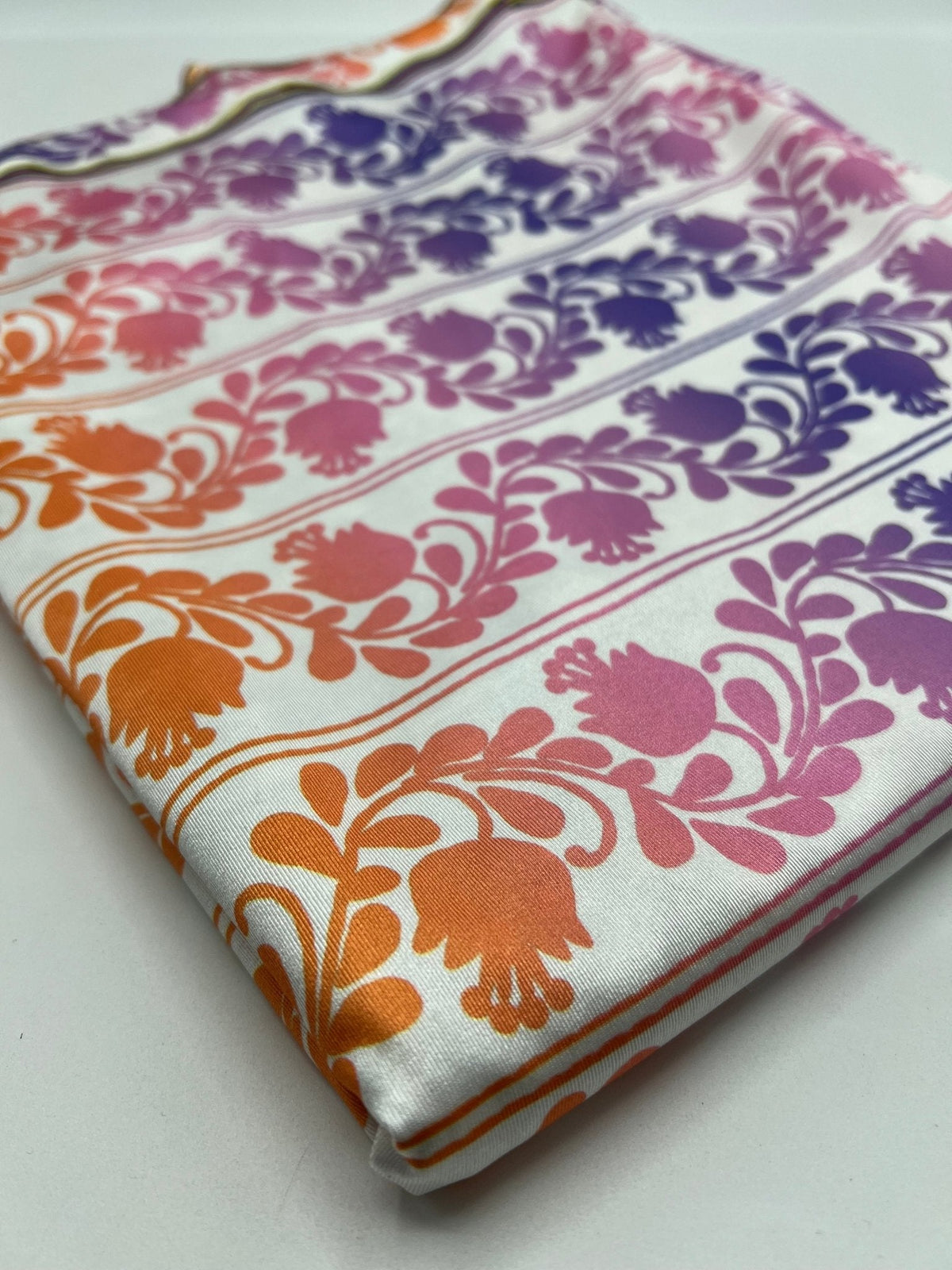 Purple Orange Printed Swimwear / Sportswear 4 Way Stretch Fabric