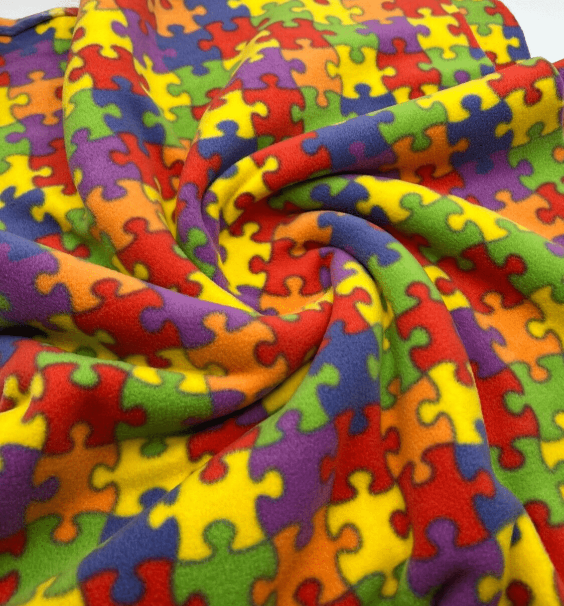 Puzzle Printed Anti-Pil Polar Fleece Fabric Blanket Loungewear