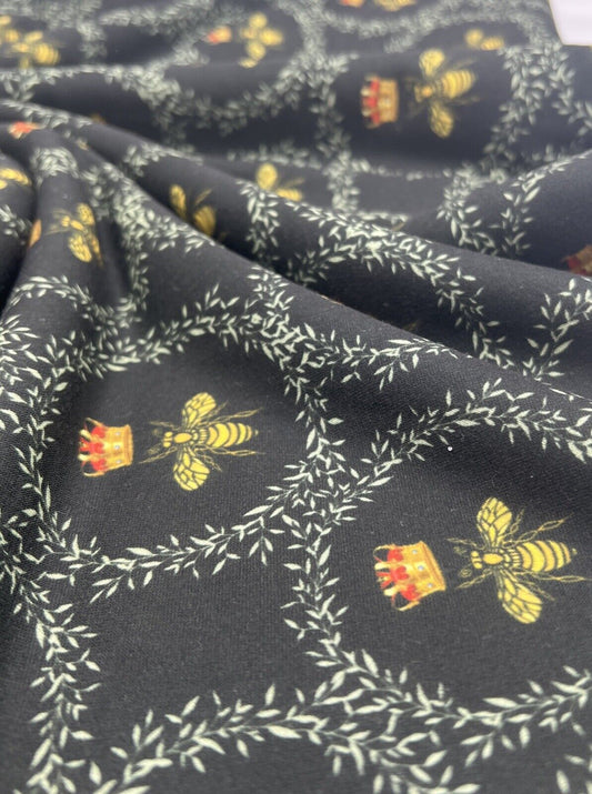 Queen Bee Print French Terry Loopback Fabric