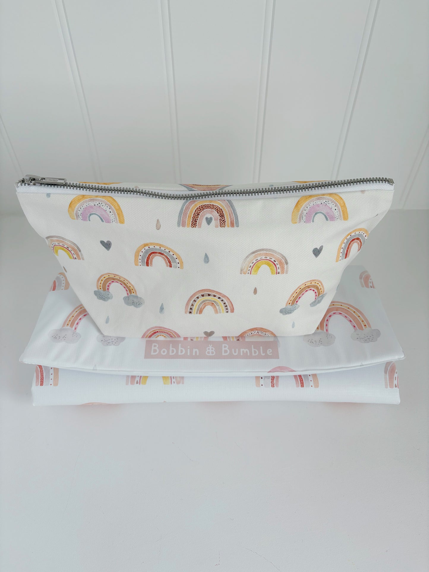 Nappy and wipes pouch - Beau Rainbow Print