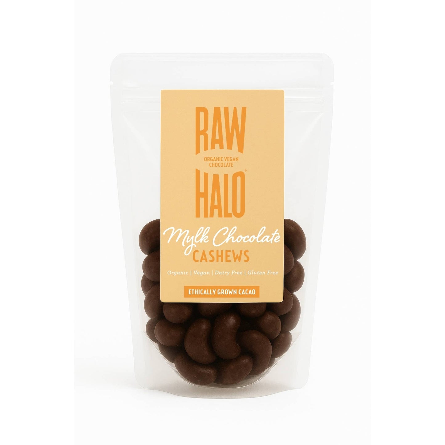 Raw Halo Organic Mylk Chocolate Covered Cashews 85g Vegan