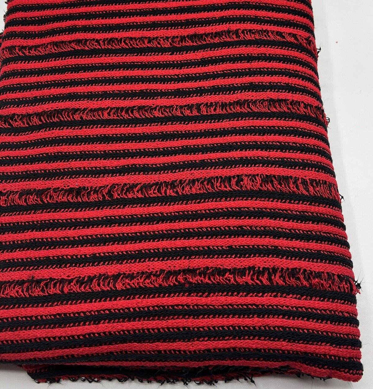 Red Black Stripe Knitted Stretch Fabric