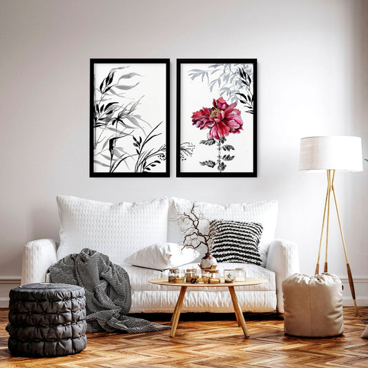 Peony Wall Art | Set of 2 framed wall art