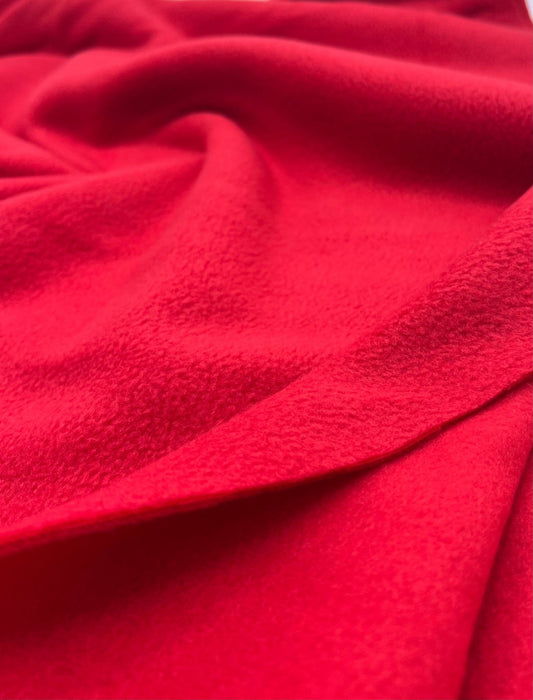 Red Plain Anti-Pil Polar Fleece Fabric Blanket Loungewear